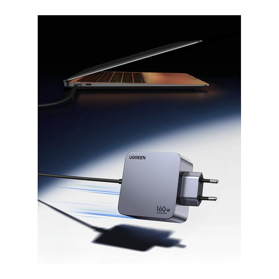Karikues UGREEN Nexode Pro 25877 / GaN / 160W / 3x USB-C / USB-A / PD 3.1 / USB-C Cable - Gri/Zezë - 6
