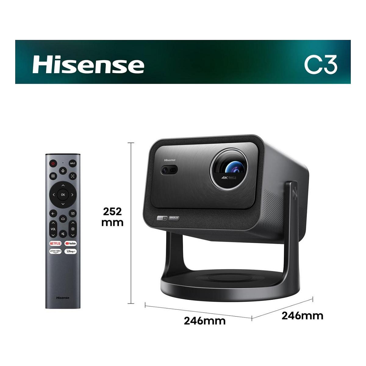 Projektor Hisense C3, 4K UHD, DLP, TriChroma Laser, 2500 ANSI Lumen, Dolby Vision, HDR10+, VIDAA - Hiri Metalik - 2