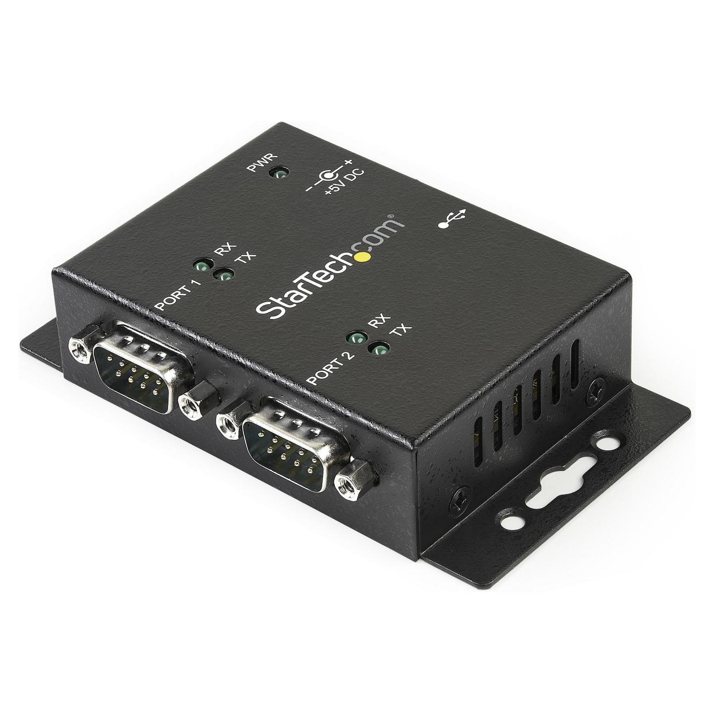 Hub USB në Serial StarTech.com ICUSB2322I , 2x RS-232 , USB 2.0 , FTDI FT232RL , 921.6Kbps , DIN Rail - Zezë