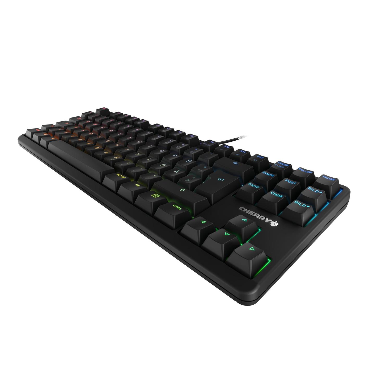Tastierë Gaming CHERRY G80-3000N RGB TKL / G80-3833LWBDE-2 / Wired / QWERTZ DE / MX Silent Red / RGB / 88 Taste – Zezë
