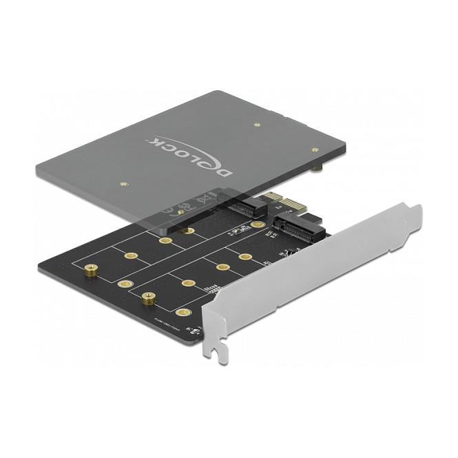 Kartë Zgjerimi PCI Express Delock 90432 / PCIe 3.0 x1 / 2x M.2 Key B / SATA / JMicron JMB582 / Low Profile - 2