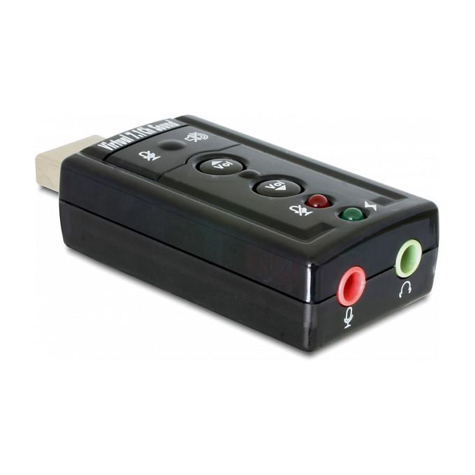 Karta e Zërit USB DeLOCK 63926 / USB / 7.1 Kanale / 24-bit / C-Media CM6533 - Zezë - 2