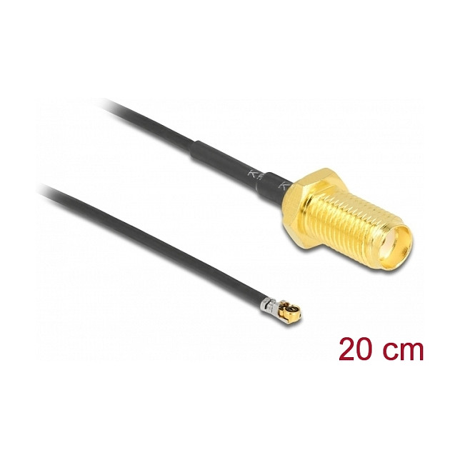 WiFi USB DELOCK Antenna Cable SMA Socket to MHF 4L LK Plug / 1.37 / 20cm / Thread Length 10mm - 2