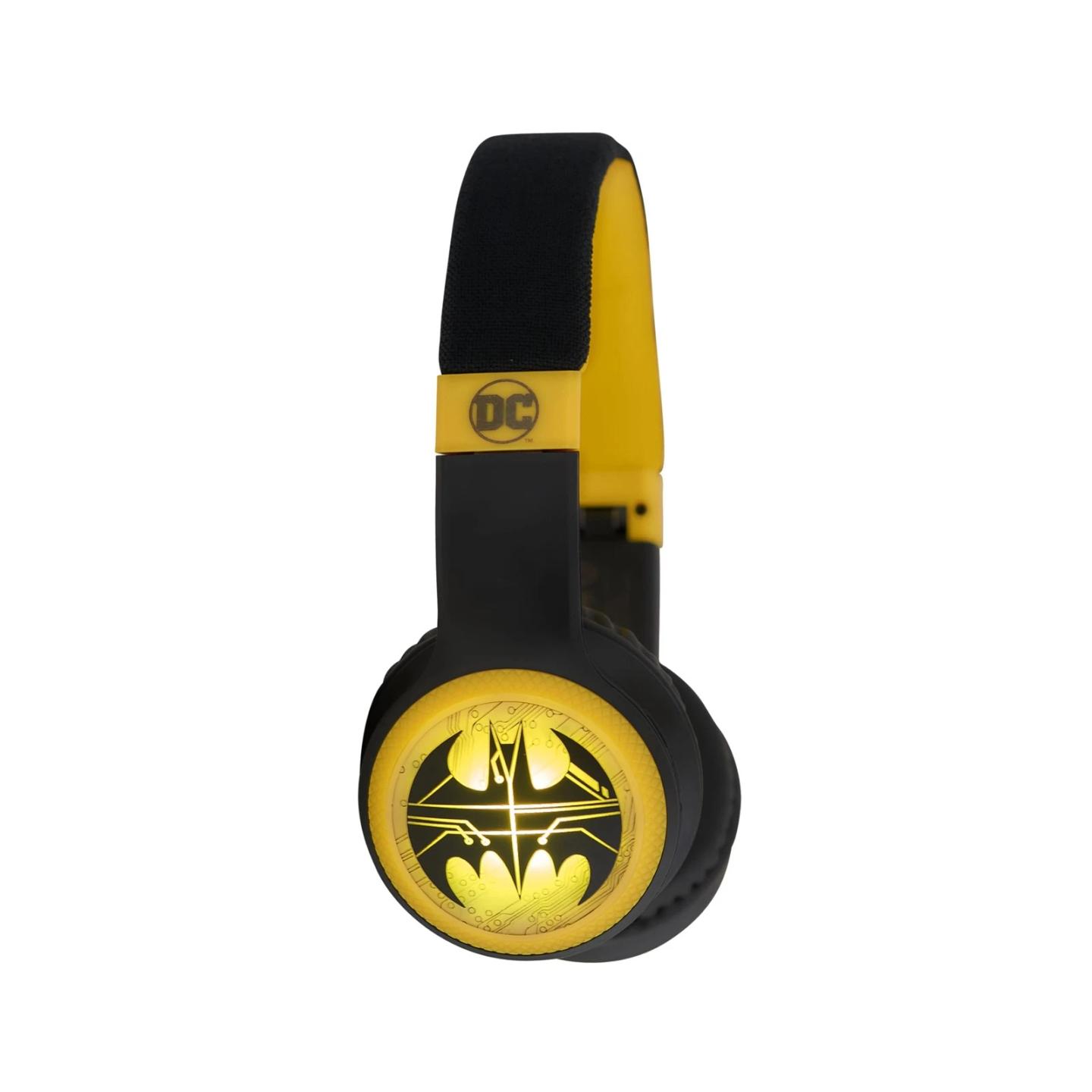 Kufje pa kabllo Lazerbuilt Batman / On-Ear / Bluetooth 5.0 / Mikrofon / LED / 4 orë – Zezë / Verdhë