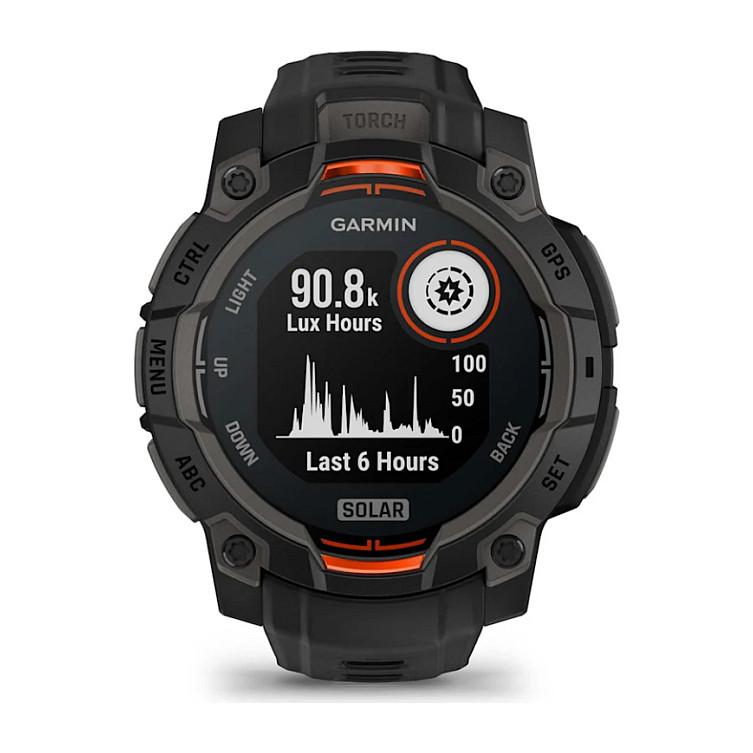 Orë e mençur Garmin Instinct 3 Solar, 45 mm, MIP, GPS, Power Glass, Solar, 10 ATM - Zezë