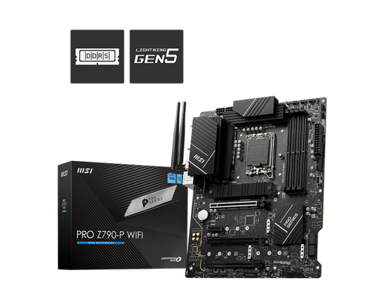 Pllakë Amë MSI PRO Z790-P WIFI / LGA1700 / Z790 / DDR5 / ATX / DP / HDMI / Wi-Fi 6E / 2.5GbE LAN - 4