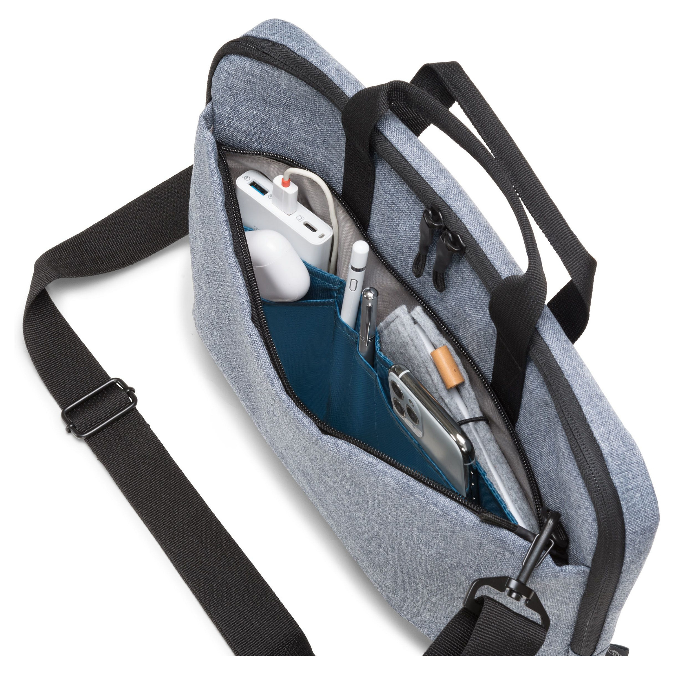 Çantë për laptop DICOTA Eco MOTION D31872-RPET / Briefcase / 14-15.6" / RPET Polyester / HDF Padded Laptop Compartment / Tablet Compartment / Water-Repellent - Gri - 7
