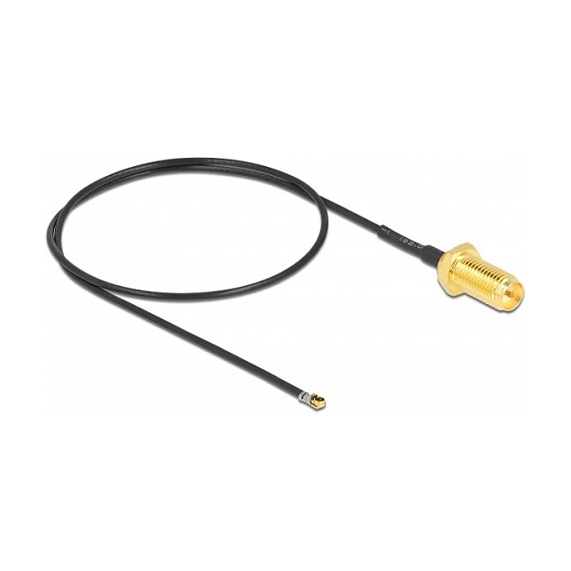 DELOCK RP-SMA Female to MHF4L LK Male 1.37 RF Cable 35cm – Internal WiFi LTE Antenna Adapter - 1