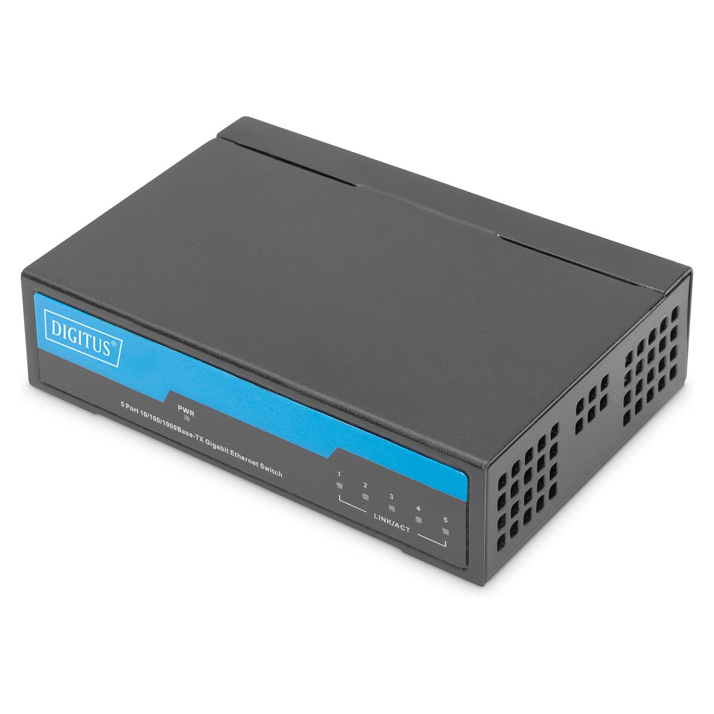 Switch DIGITUS DN-80202-1, 5x Gigabit Ethernet RJ45, 10Gbps - Zezë