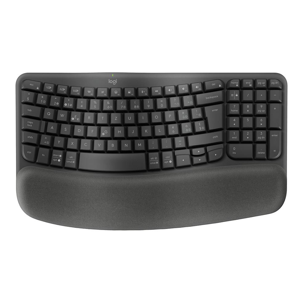 Tastierë pa Kabllo Logitech Wave Keys, Plunger, Full Size, Bluetooth + Logi Bolt 2.4GHz - Grafit
