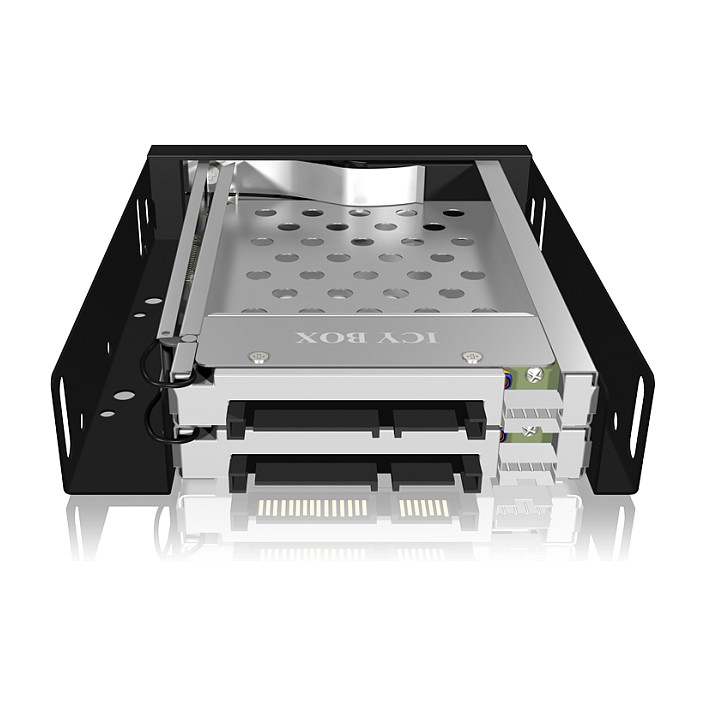 Aksesorë për disqe Hot-Swap Frame: 2× 2.5" SATA to 2× SATA host, trayless design, for 3.5" drive bay – ICY BOX. - 4
