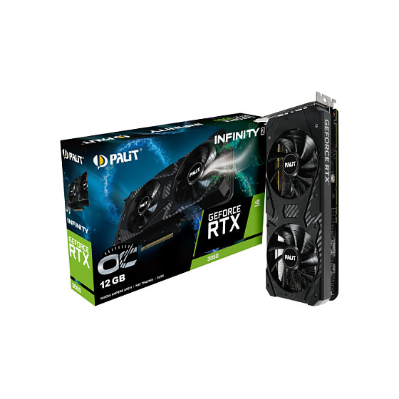 Kartë Grafike NVIDIA GeForce RTX 3060 / 12GB / Palit Infinity 2 OC / GDDR6 / 2 Fan - Zezë