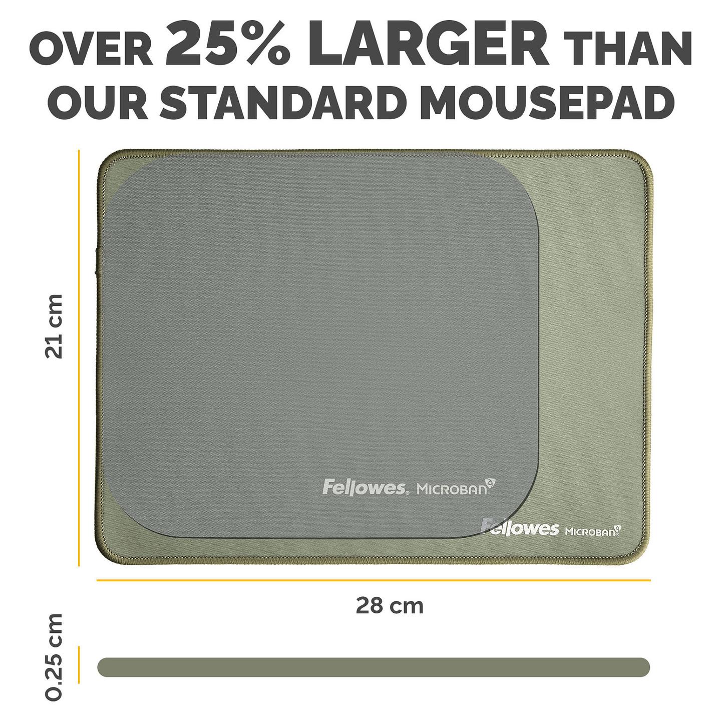 Mauspad Fellowes Breyta XL / 280 x 210 x 2.5 mm / Microban / Anti-Slip - Sage - 3