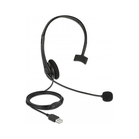 Kufje me kabllo DeLOCK 27177 / USB-A / Mono - Zezë