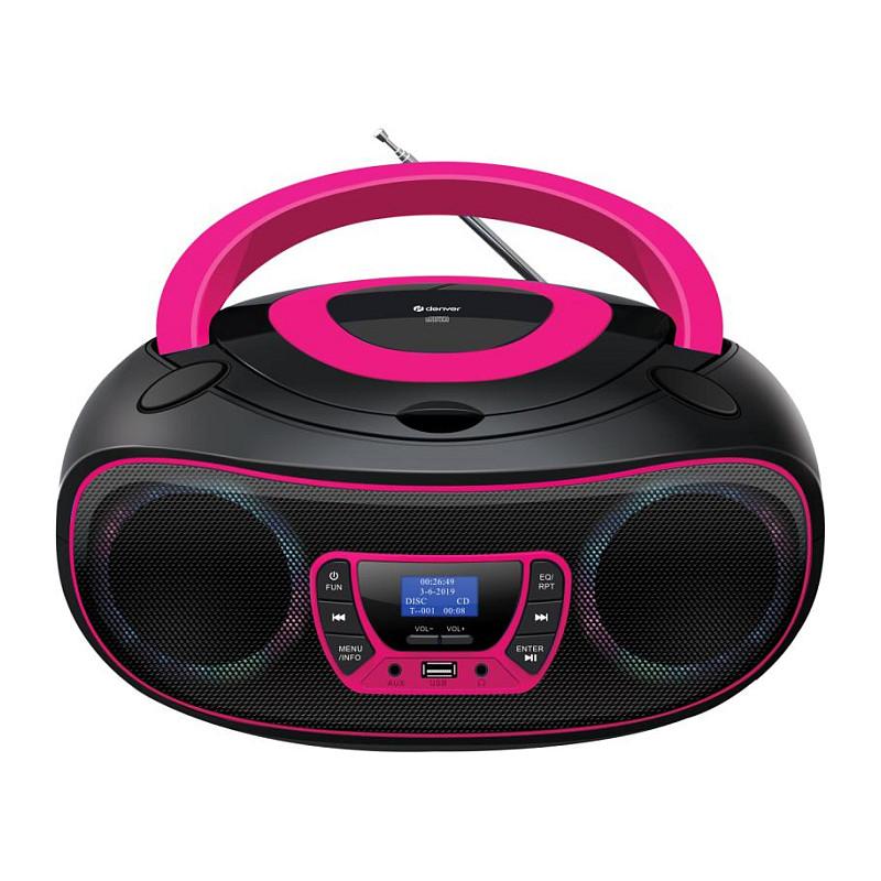 Altoparlant Denver TDB-212P, 2 × 1.8W RMS, DAB+, FM Radio, Bluetooth 5.0, CD, USB, AUX, LED - Rozë