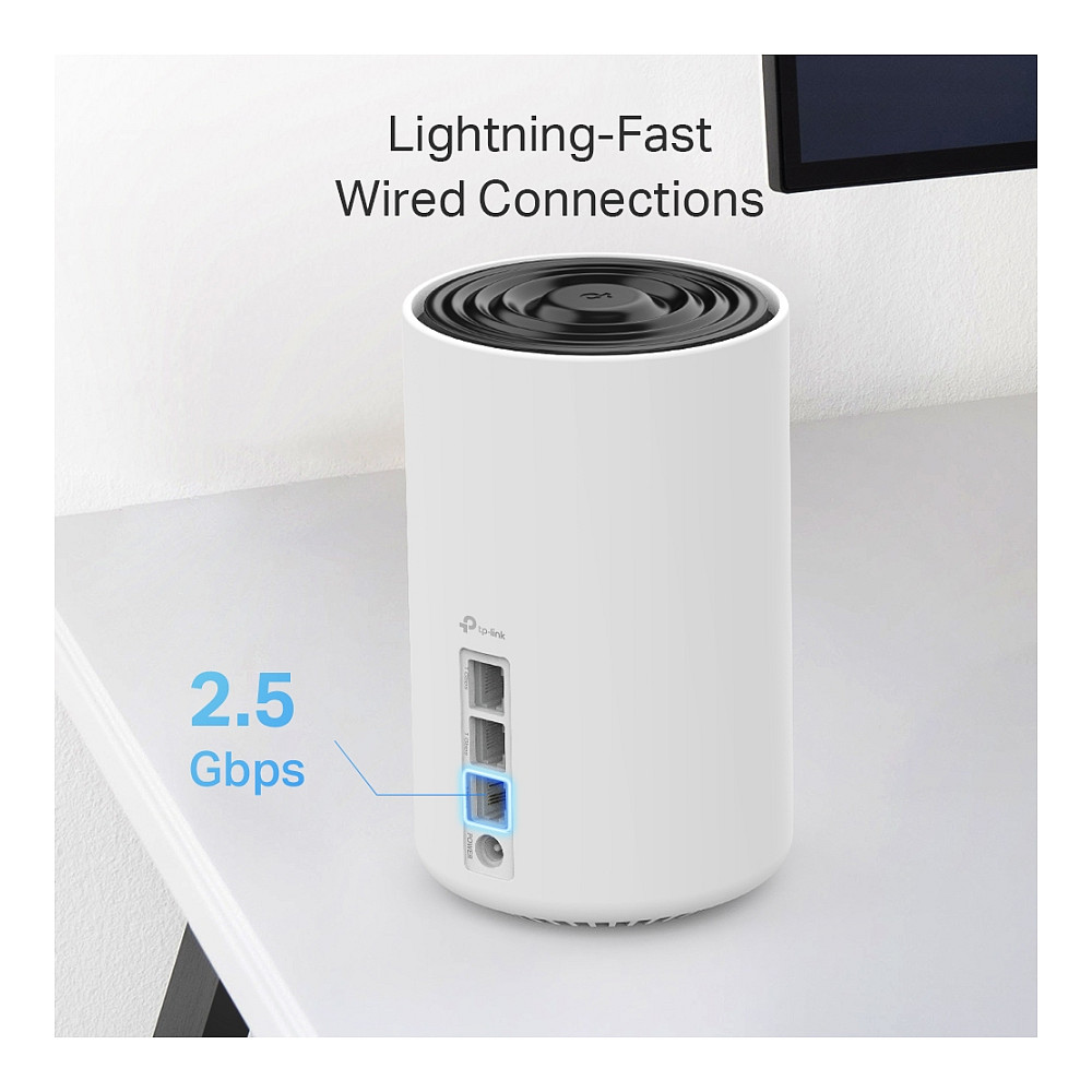 TP-Link Deco XE75 Pro V1 – Sistem Mesh Wi-Fi 6E AXE5400, 3-Pack, 1x2.5GbE + 2xGbE - 8