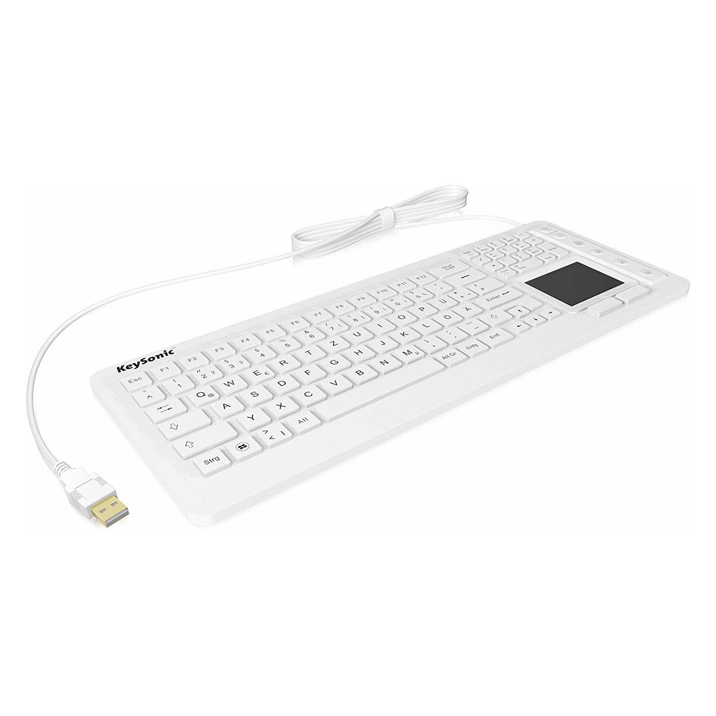 Tastierë KeySonic KSK-6231INEL / me kabllo / USB / QWERTZ / e bardhë - 1