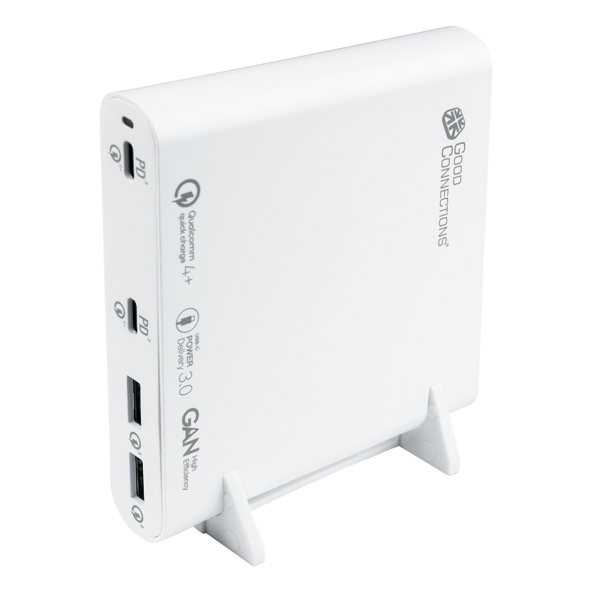 Stacion Karikimi USB-C Good Connections / 120W / 4x Port / 2x USB-C + 2x USB-A / PD 3.0 / QC 4+ – Bardhë - 3