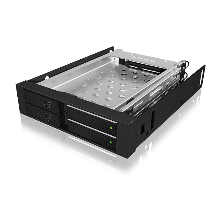 Aksesorë për disqe Hot-Swap Frame: 2× 2.5" SATA to 2× SATA host, trayless design, for 3.5" drive bay – ICY BOX. - 2