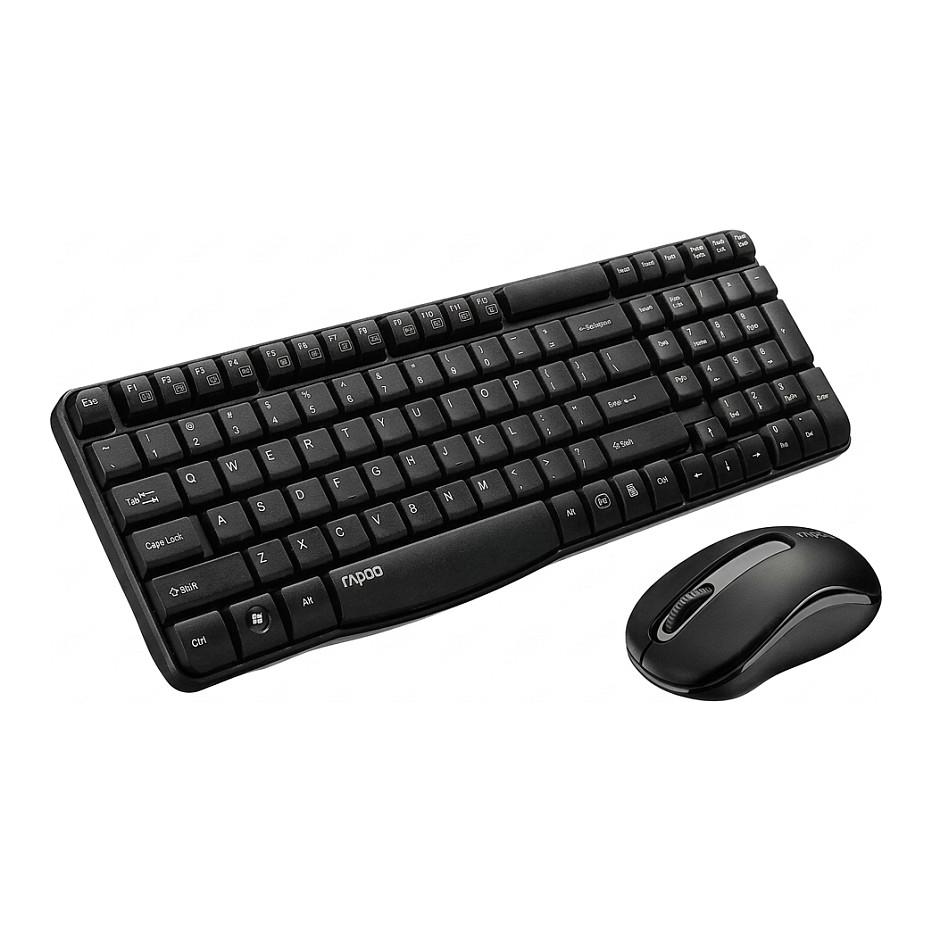 Combo (Tastierë & Maus) Rapoo X1800S, Wireless, Full Size, QWERTZ Gjerman, 2.4 GHz, 1000 DPI - Zezë