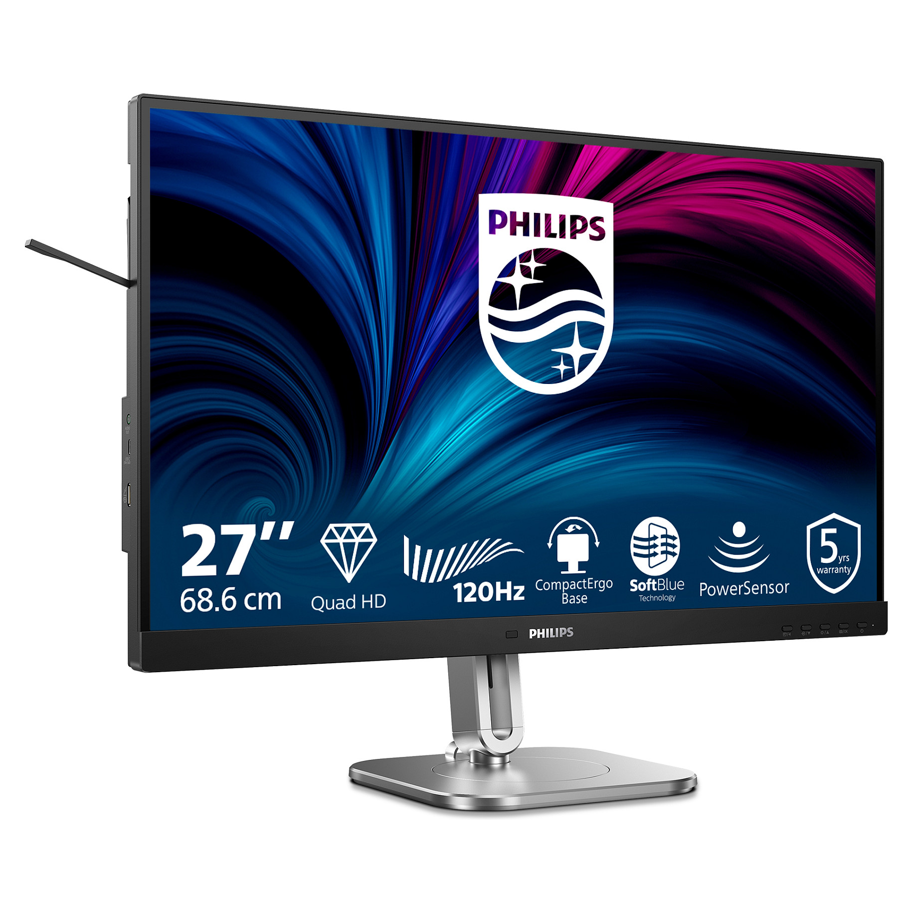 Monitor Philips 4000 series 27B2N4500/00 / 27″ WQHD IPS 120Hz 4ms / HDMI + DP + USB HUB / E zezë - 2