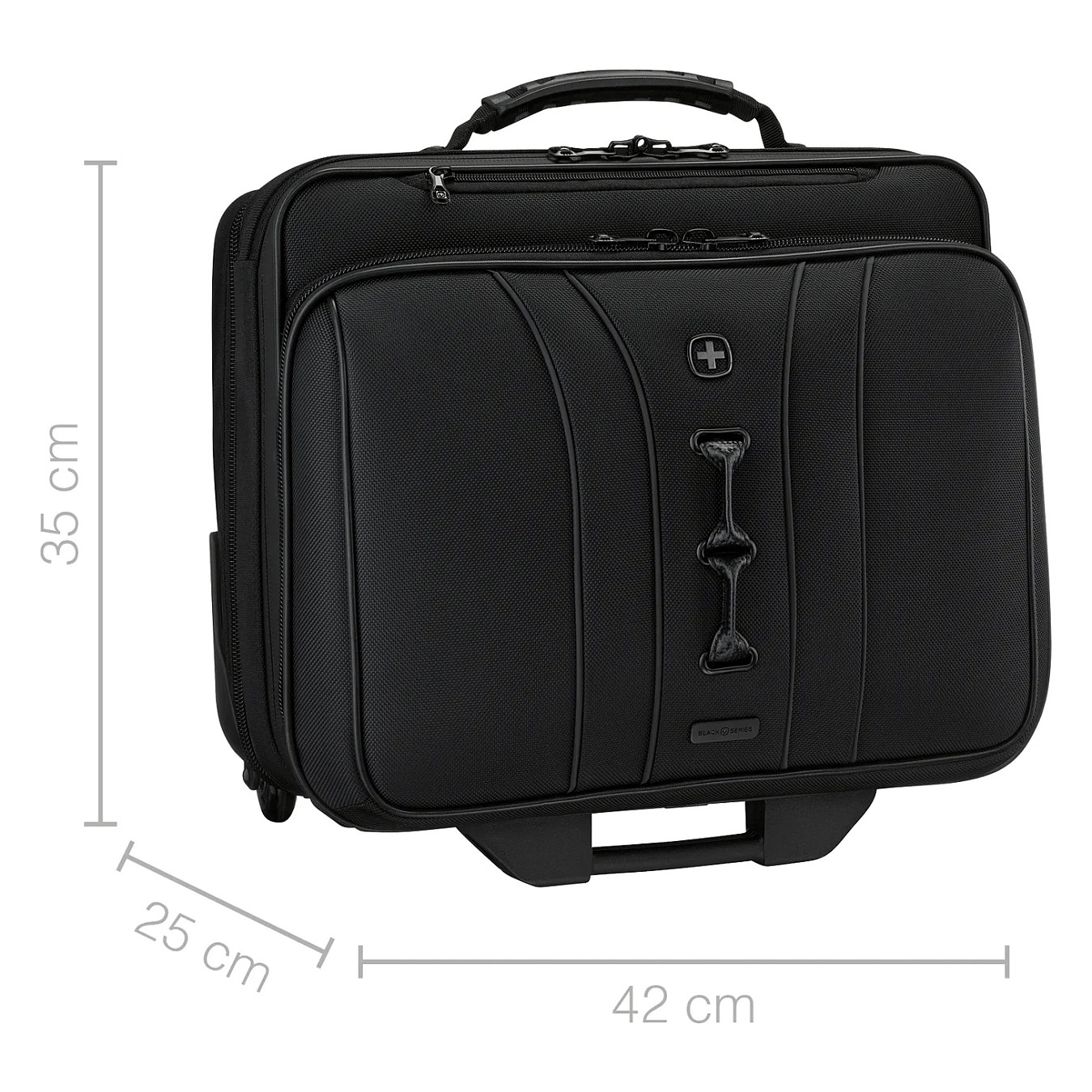 Çantë laptopi me rrota / (15,6") / me xhep për Tablet - Zezë - 5