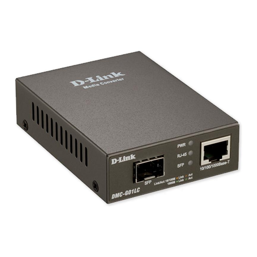 Konvertues i Mediave D-Link DMC-G01LC/E, Gigabit Ethernet RJ45 në SFP, 10/100/1000Mbps, 2Gbps - Zezë