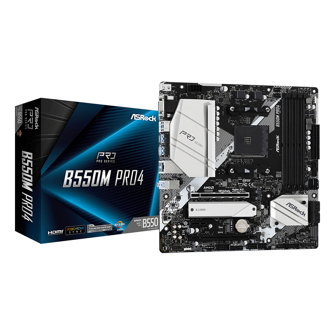 Pllakë Amë AM4 ASRock B550M PRO4 mATX - 1