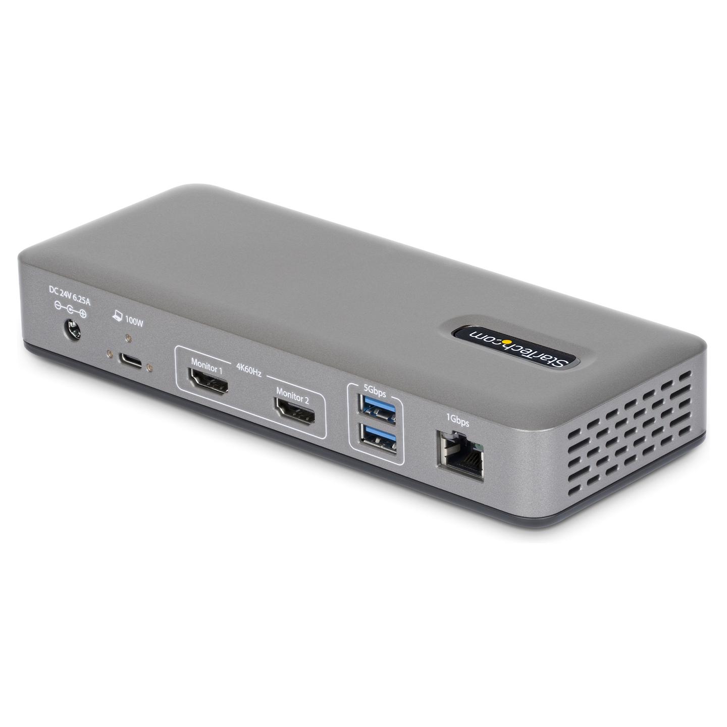 Docking Station StarTech 196UE-USBC-DOCK, USB-C, 2x HDMI 4K@60Hz, Gigabit Ethernet, 100W PD - Gri - 2