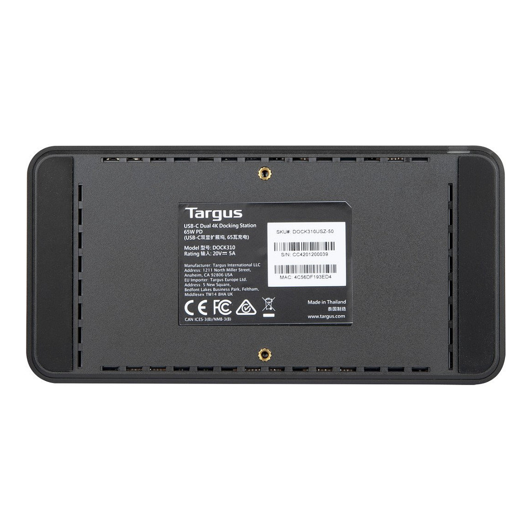 Docking Station Targus USB-C DV4K DOCK310EUZ /65W PD/ 2x 4K Ekran/ Gigabit - Zezë - 13