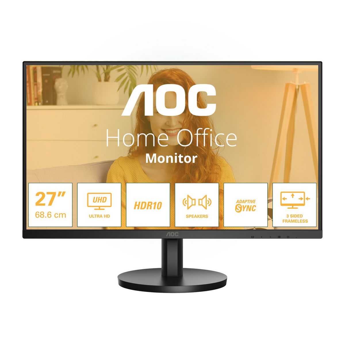 Monitor AOC U27B3A / U27B3A / 27"/ 4K Ultra HD IPS / LCD / 60Hz / 4ms / HDMI - Zezë - 1