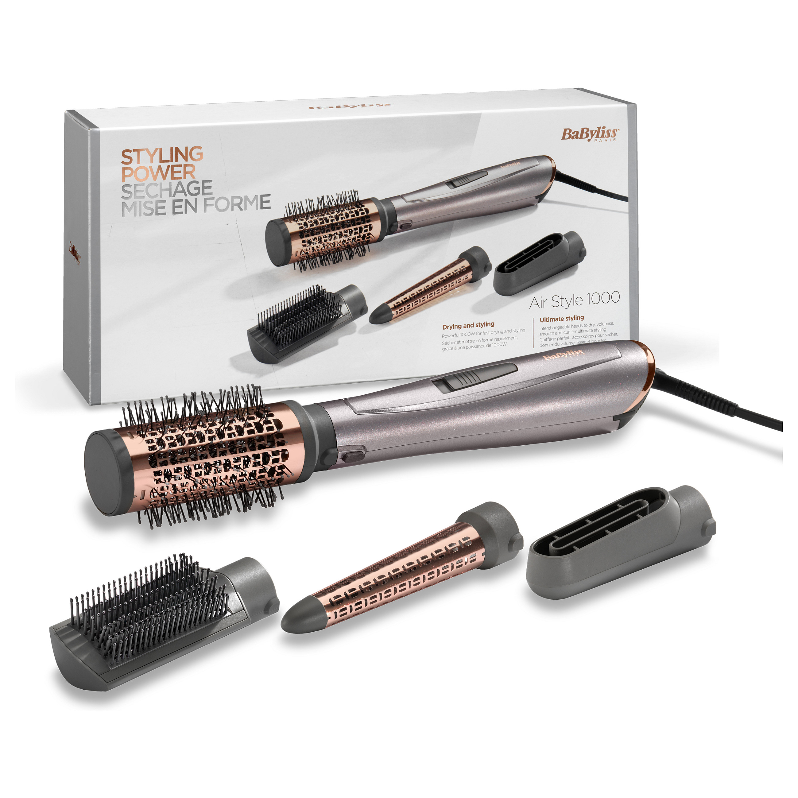 Stilues për Floke BaByliss AS136E Air Style 1000 Hot Air Brush with Ionic Technology - 9