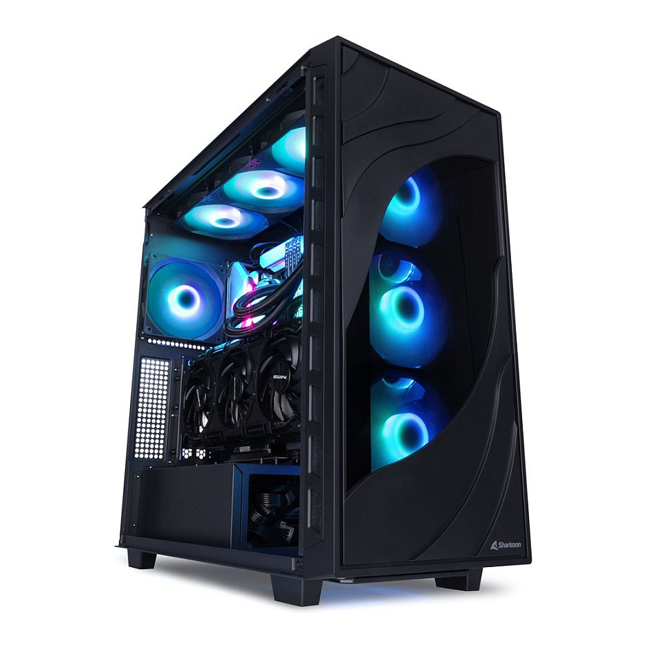 Kasë Sharkoon Rebel C80M RGB ATX 1xMetall – Zezë - 11