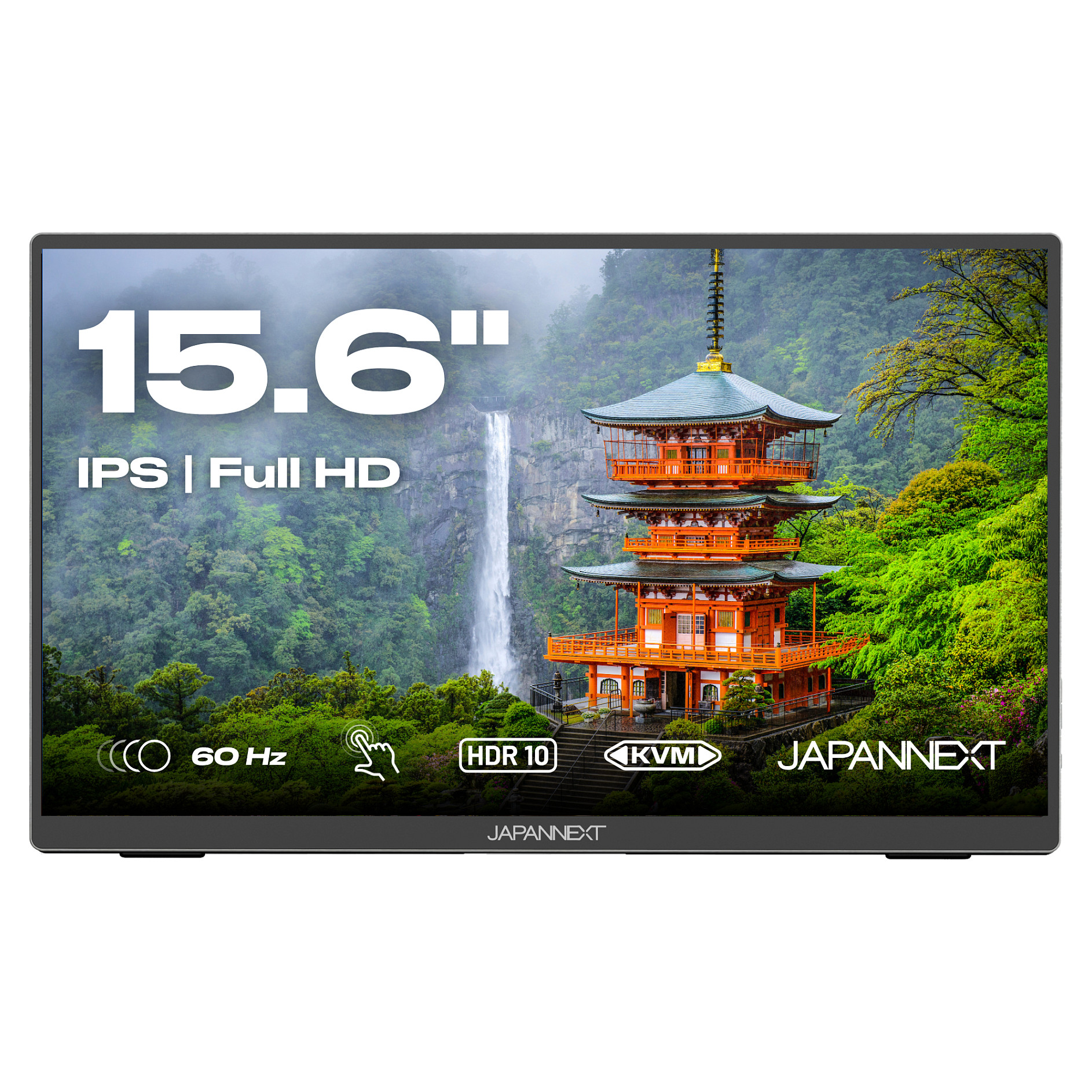 Monitor JapanNext JN-MD-i156FHDR-T / 15,6"/ Full HD IPS-ADS LED Touch / 60Hz / 16ms / HDMI - Gri - 1
