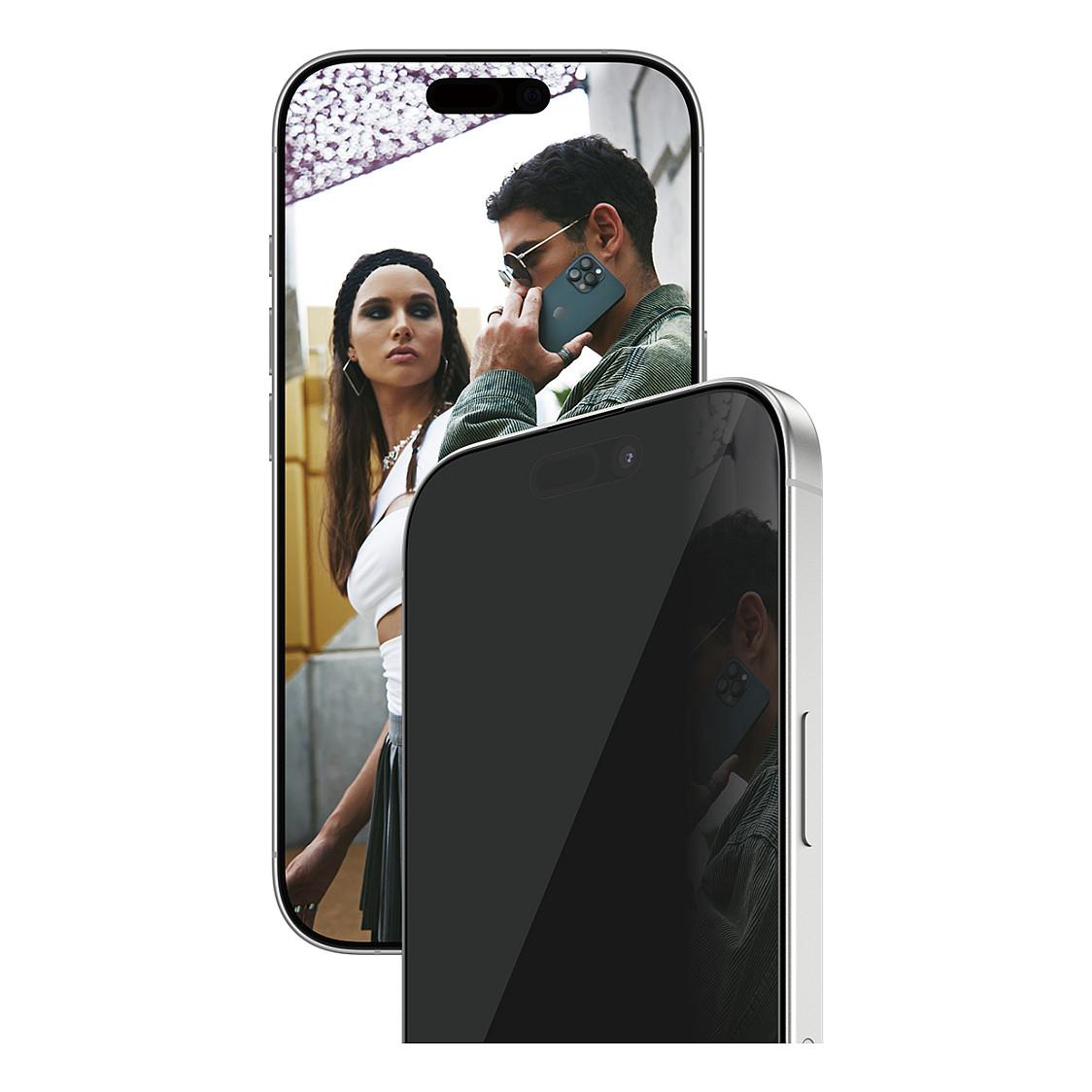 Mbrojtëse Ekrani PanzerGlass SA41290 / iPhone 17 / iPhone 16 Pro / 2-Way Privacy / Ultra-Wide Fit / EasyAligner / 60% Recycled Glass - Transparent - 1