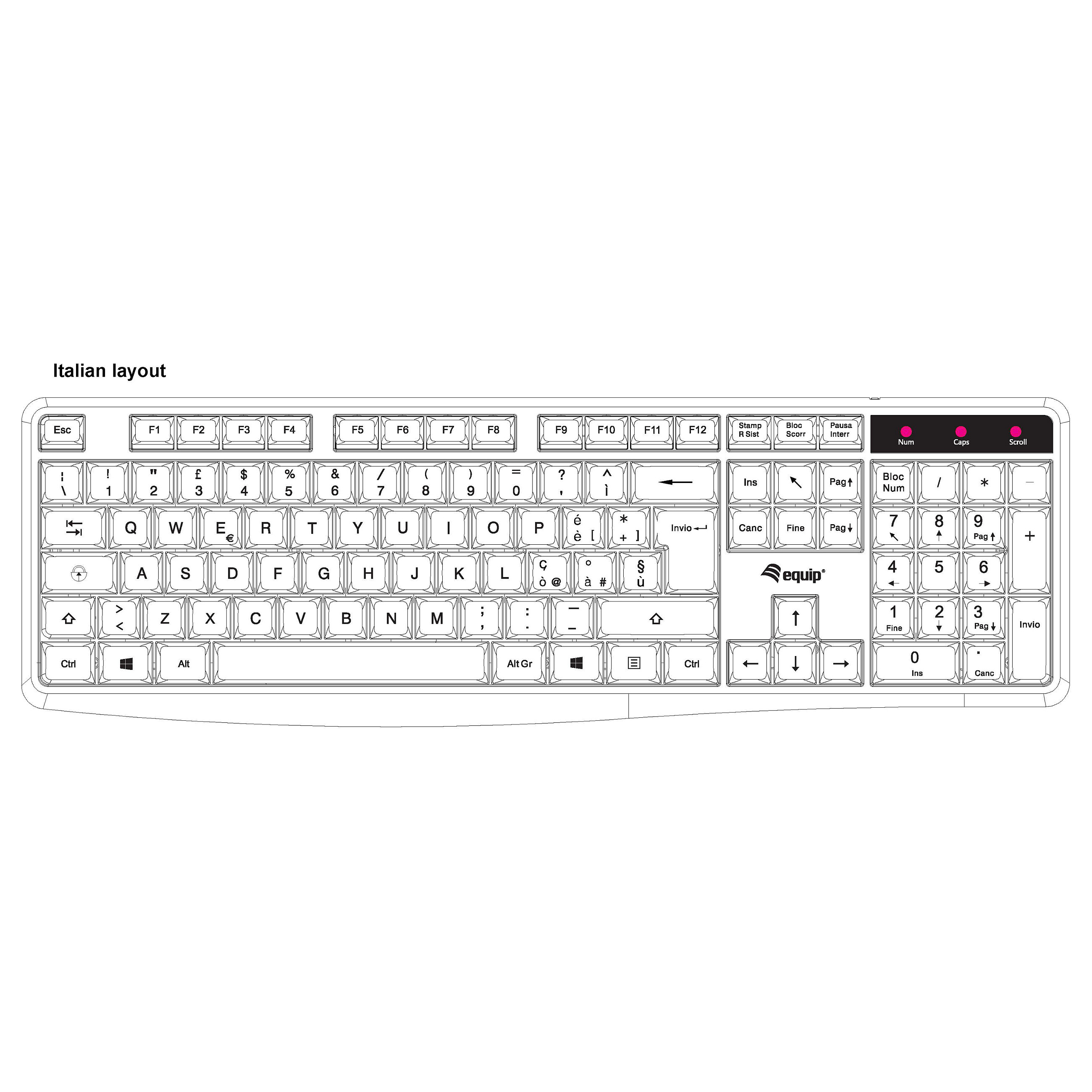 Tastierë me kabllo Equip / Italian Layout - Zezë - 2