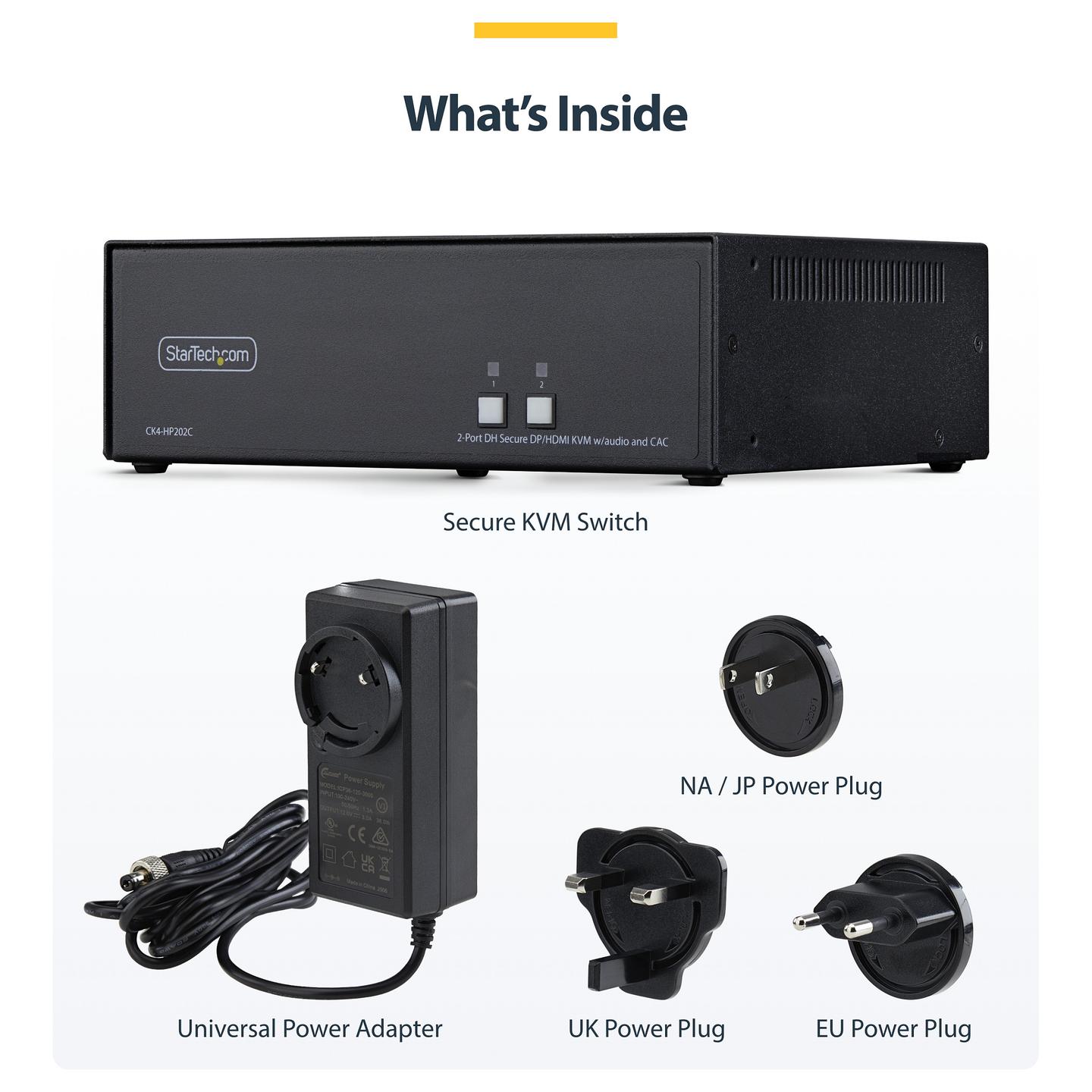 KVM Switch StarTech.com CK4-HP202C, 2-Port, Dual Monitor, HDMI/DisplayPort, 4K 60Hz, NIAP 4.0, CAC - Zezë - 9