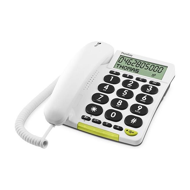 Telefon i Thjeshtë Doro PhoneEasy 312cs, analog, ekran LCD monokrom, altoparlant - Bardhë - 3