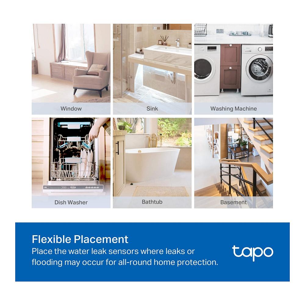Sensor për Rrjedhje Uji TP-Link Tapo T300, Alarm 90 dB, Wireless 868 MHz, 2 × AAA, IP67 - Bardhë - 8
