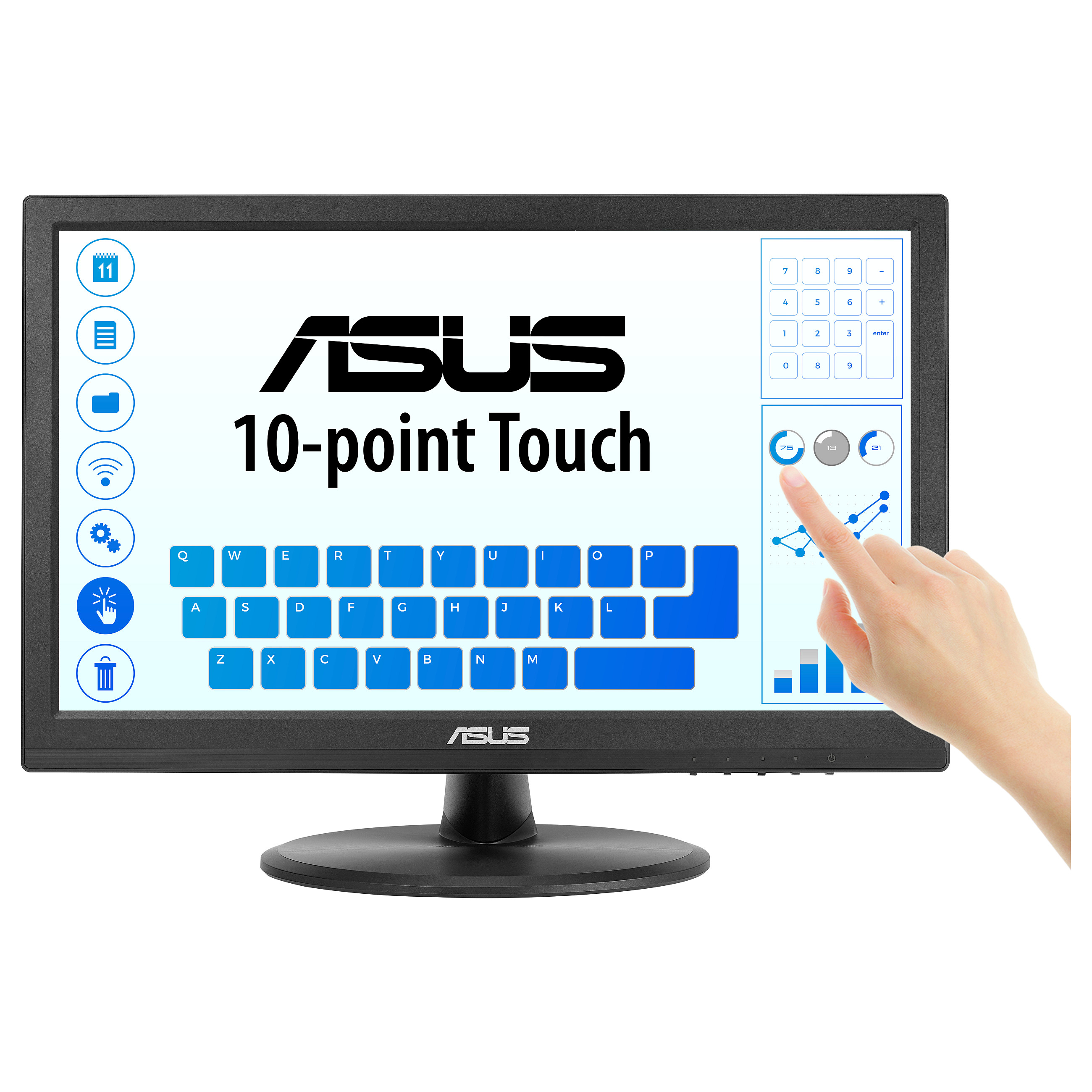 Monitor për punë ASUS VT169HE / 15.6" / Full HD LED IPS Touchscreen / 60 Hz / 5 ms / HDMI + VGA / Zezë - 6