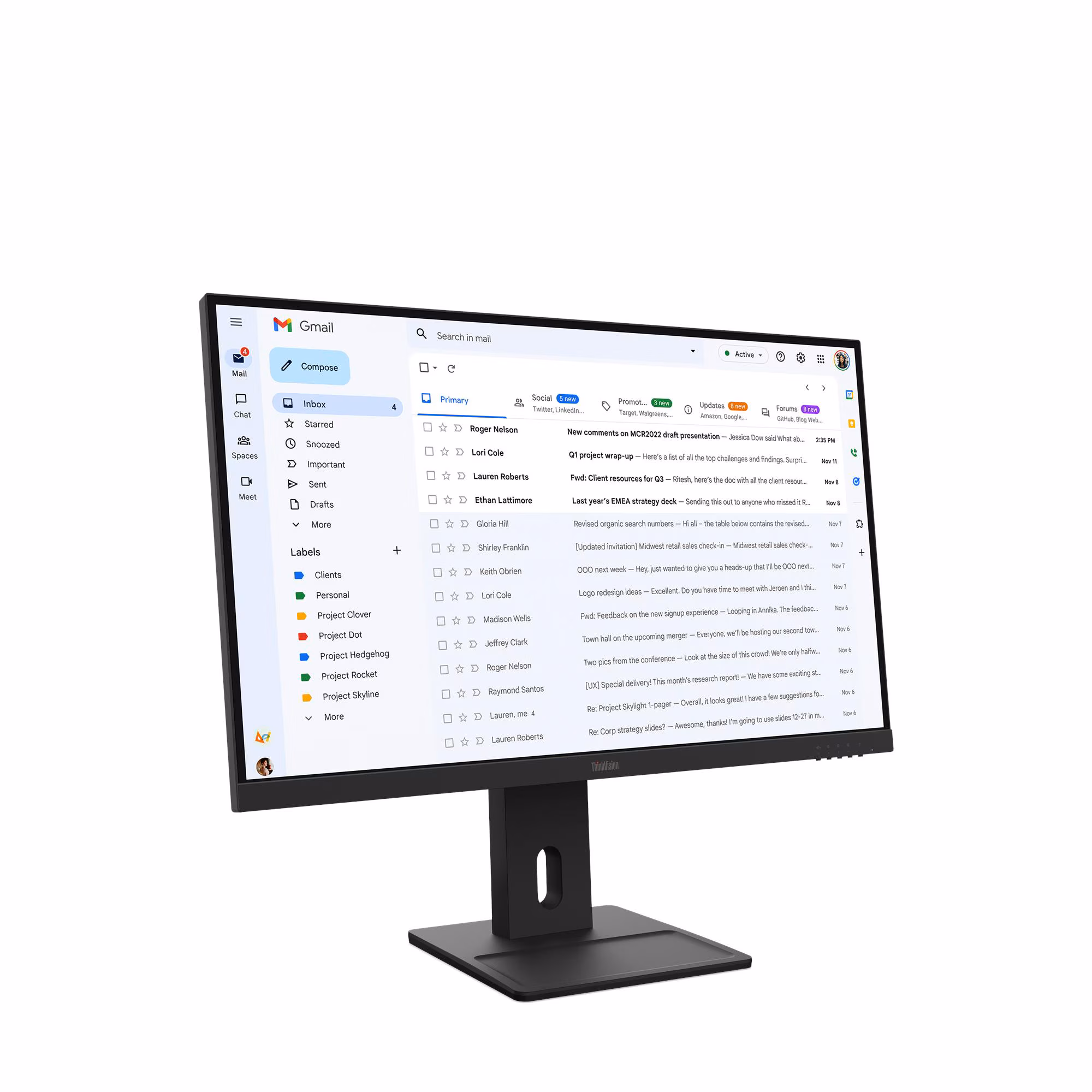 Monitor Lenovo ThinkVision E27-40 / 64BCMAT4EU / 27"/ Full HD IPS / 100Hz / 6ms / HDMI+DP+VGA - Zezë - 2