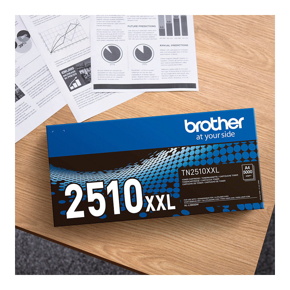 Toner Brother TN-2510XL deri në 3,000 faqe (ISO/IEC 19752) - Zezë - 2