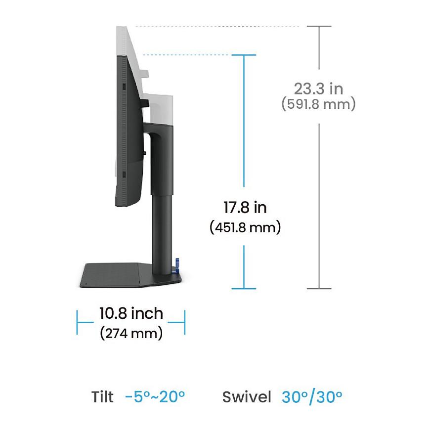 Monitor BenQ SW242Q / 24.1″ / WQXGA IPS / 60 Hz / 5 ms / USB-C + DP + HDMI + USB Hub - Zezë - 5