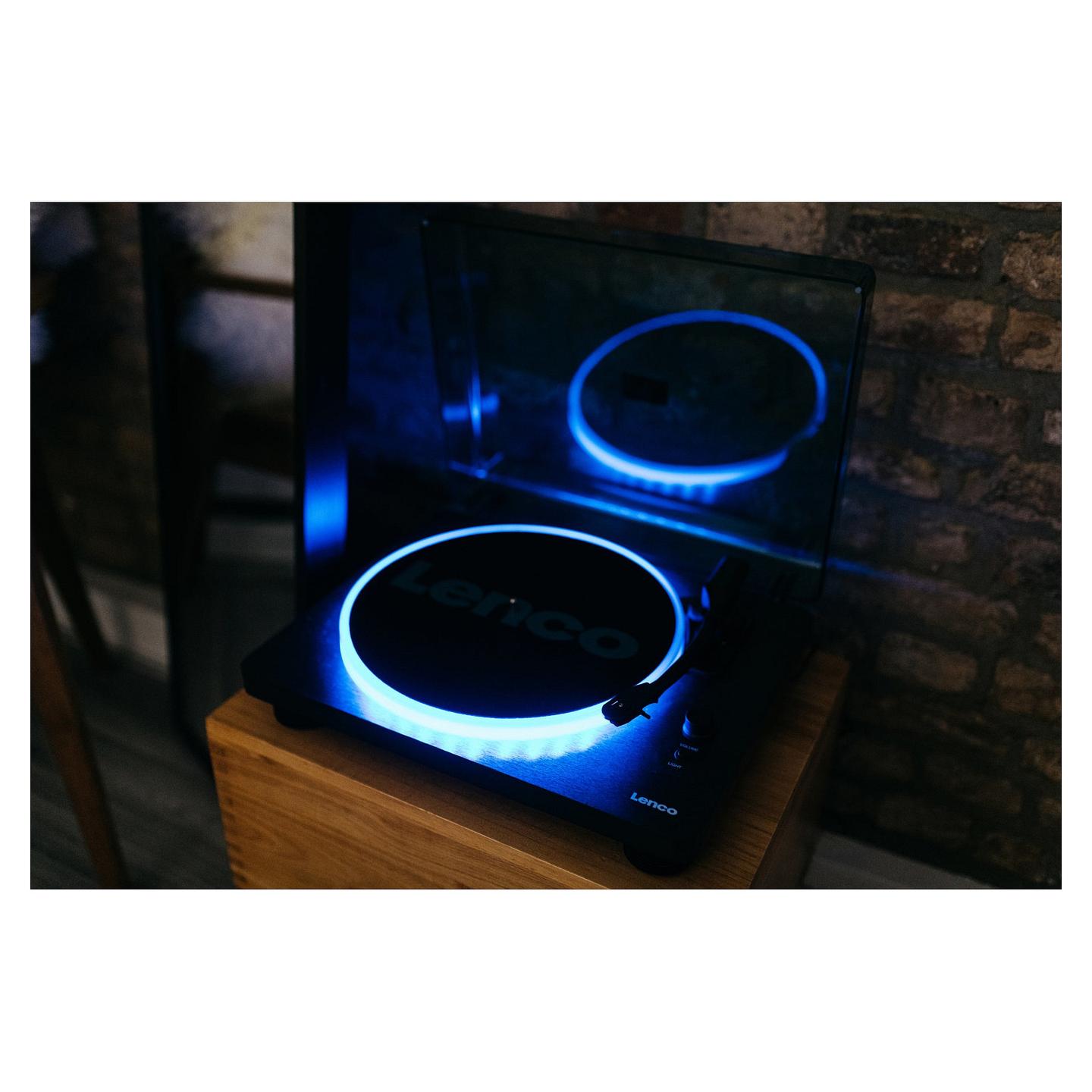 Gramafon Lenco LS-50LEDBK, Me Rrip, Manual, USB Type-B, Fuqi RMS 4 W - Zezë - 12