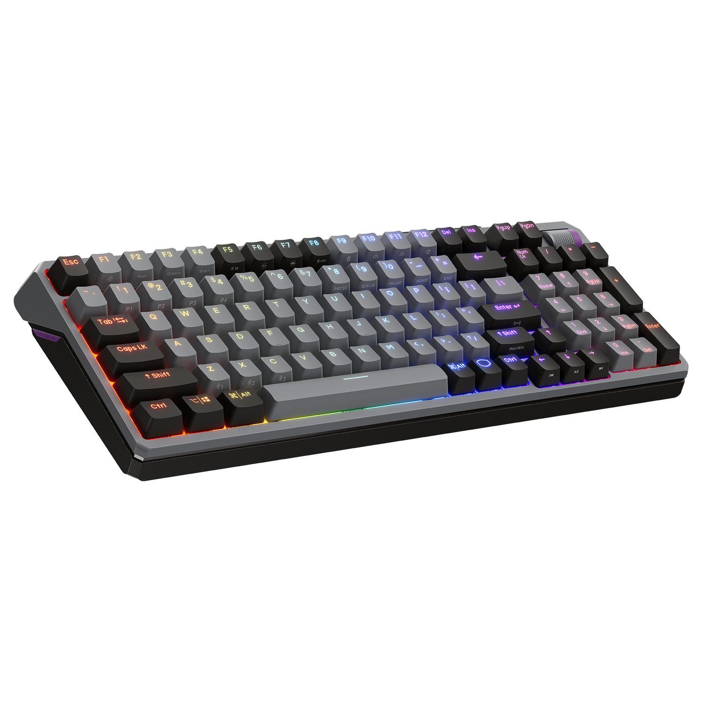 Tastierë Gaming Cooler Master MK770 / Wired / 98 Keys / Kailh Box V2 / USB + 2.4 GHz Wireless + Bluetooth 5.1 / AZERTY FR / RGB - Hiri - 1