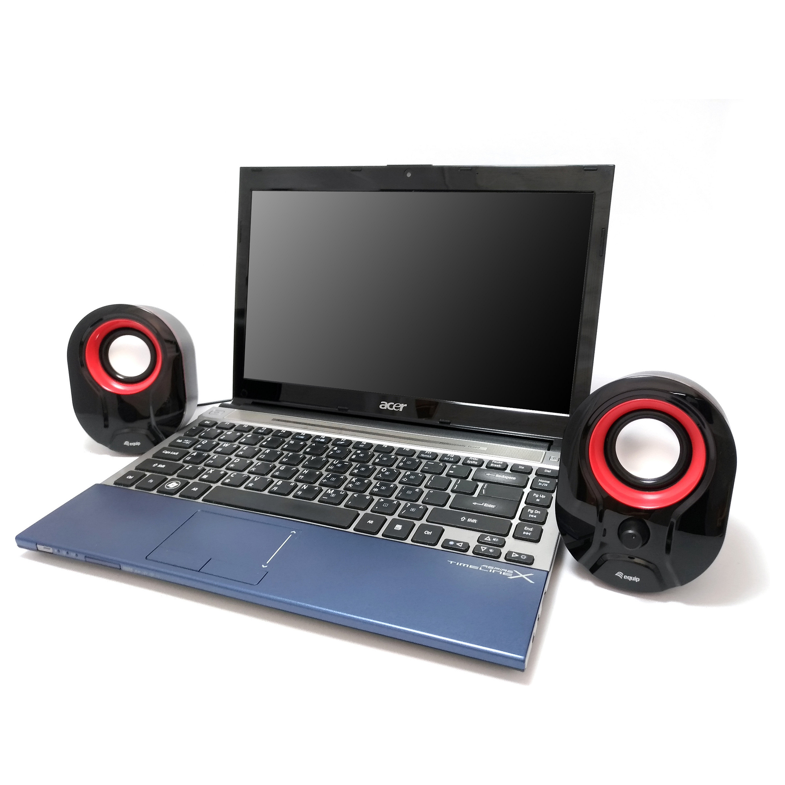 Altoparlantë Equip Compact USB-Powered Stereo Speakers For Laptop/PC - Zezë / Kuqe - 3