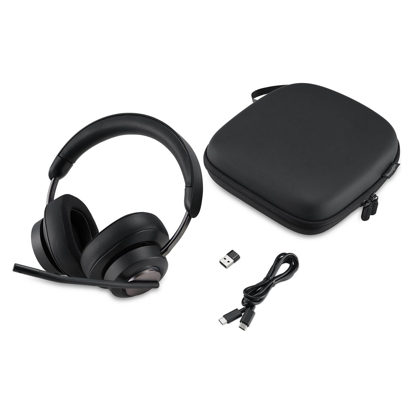 Kufje pa kabllo Kensington H3000 / Bluetooth 5.2 / Over-Ear / 40mm / Mikrofon / Noise Cancelling - Zezë - 35