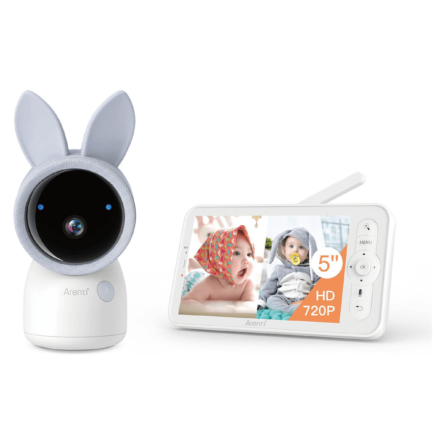 Monitor për bebe Arenti 4MP Wi-Fi with LCD Screen - Bardhë