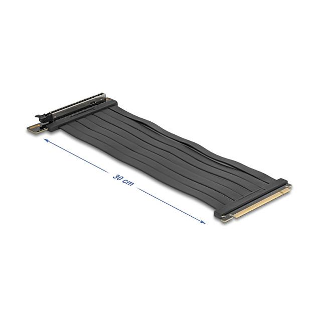 Kartë Riser Delock 81593, PCI Express 5.0 x16 në x16, 90° Djathtas, Kabllo 30cm - Zezë - 2