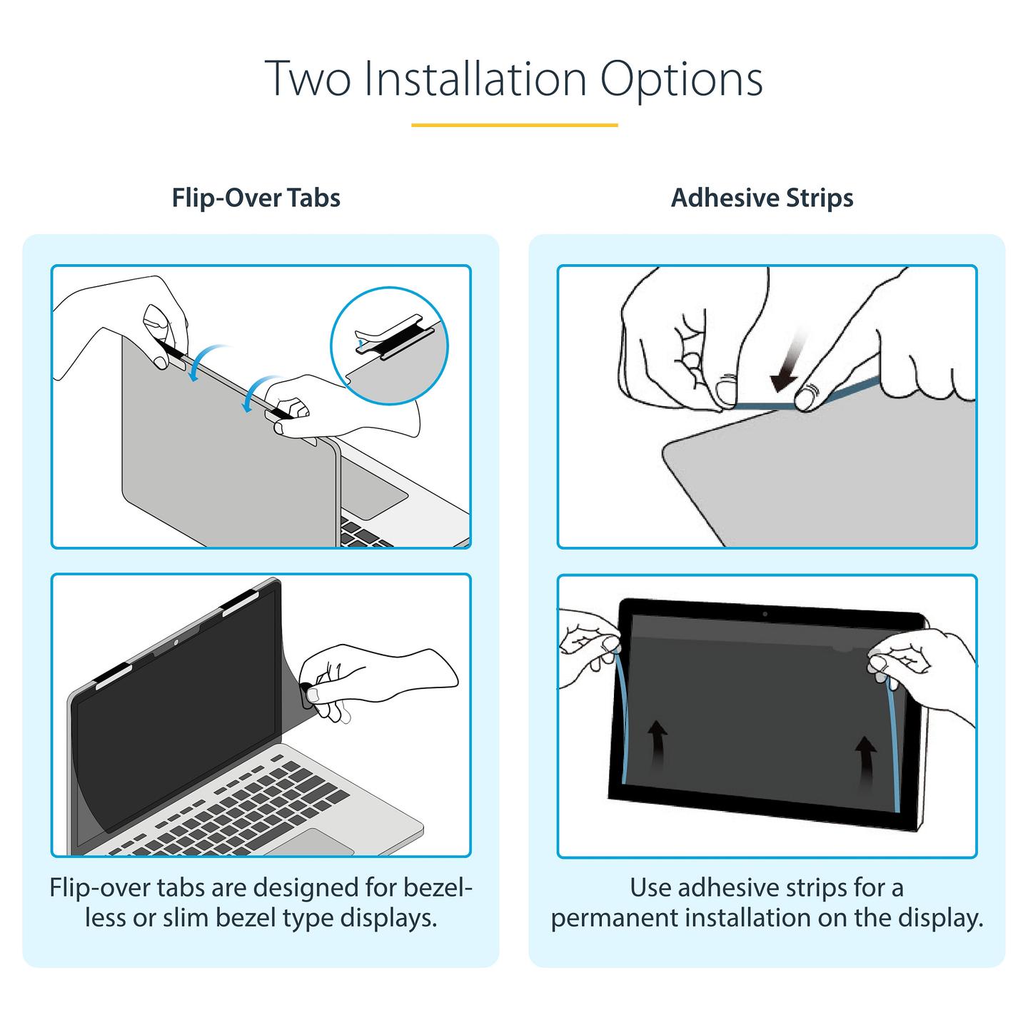 Filtër Privatësie StarTech.com 14LT-PRIVACY-SCREEN, 14", 16:9, Flip-Over, Touch, ±30°, Anti-Glare - Zezë - 16